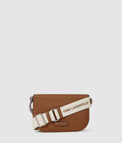 KarlLagerfeld Ikon Pebble Crossbody Bag Dark Tan