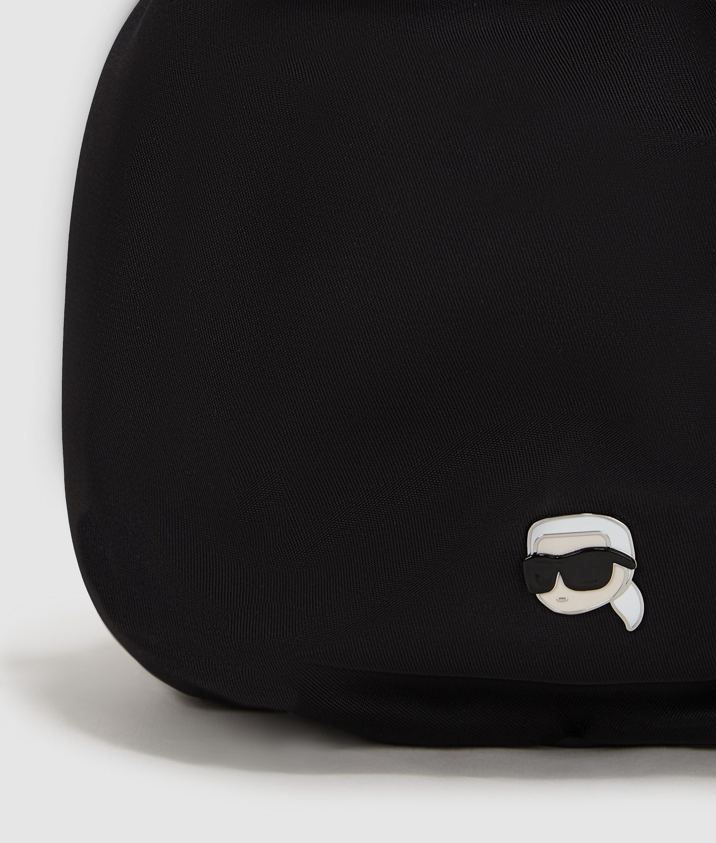 KarlLagerfeld Ikon Nylon Small Bucket Bag Black