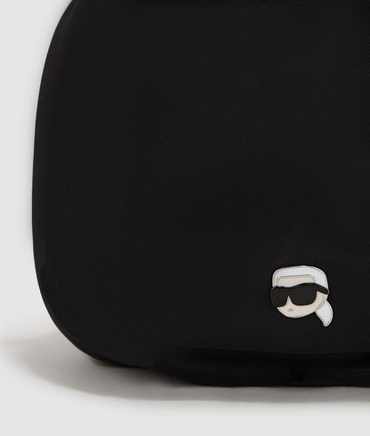 KarlLagerfeld Ikon Nylon Small Bucket Bag Black