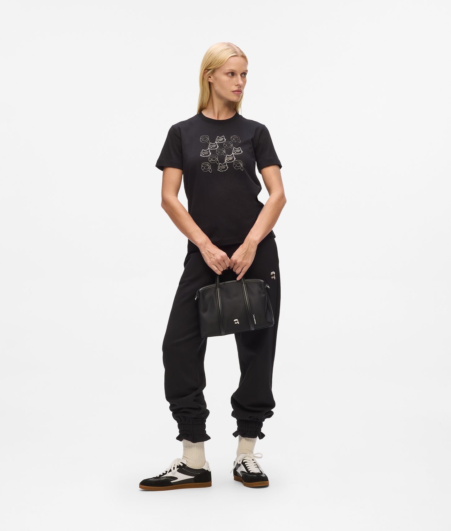 KarlLagerfeld Ikon Nylon Small Tote Bag Black