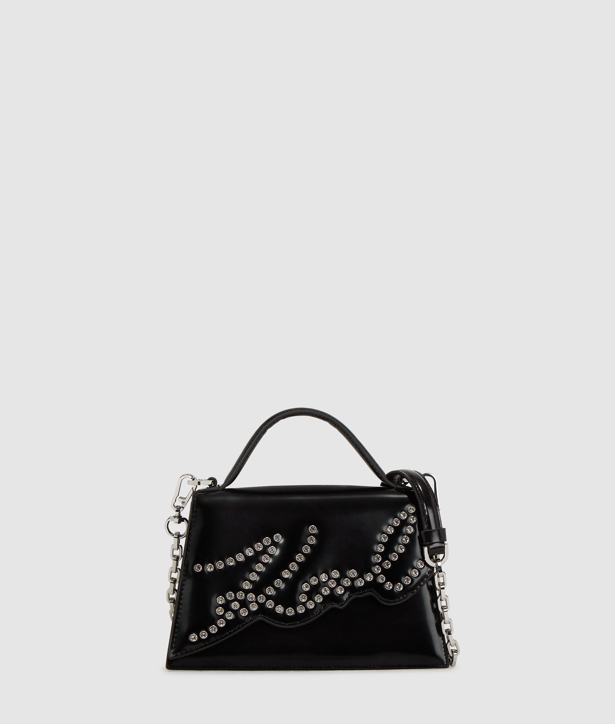 KarlLagerfeld Ksignature Small Studded Crossbody Bag Black