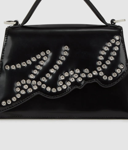 KarlLagerfeld Ksignature Small Studded Crossbody Bag Black