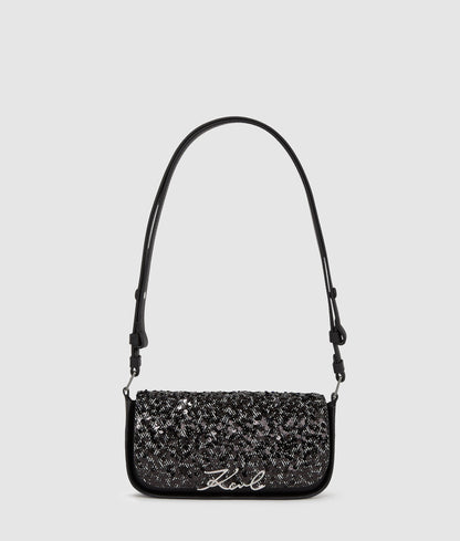 KarlLagerfeld Ksignature Sequin Crossbody Bag Herringbone Sequins