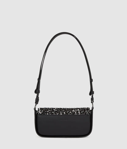KarlLagerfeld Ksignature Sequin Crossbody Bag Herringbone Sequins