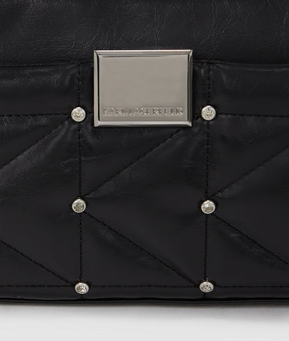 KarlLagerfeld Kkuilt Small Shoulder Bag Black-Nickel