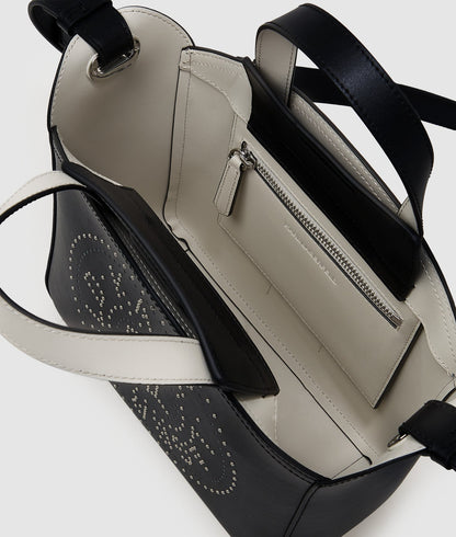 KarlLagerfeld Kcircle Small Studded Tote Bag Black