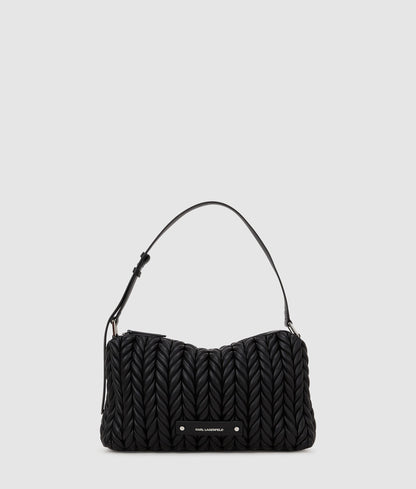 KarlLagerfeld Kweave Medium Shoulder Bag Black-Nickel