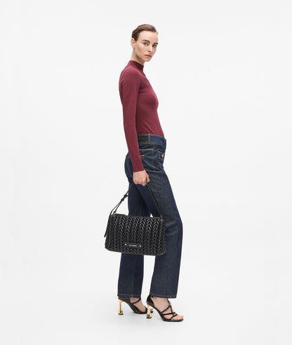 KarlLagerfeld Kweave Medium Shoulder Bag Black-Nickel