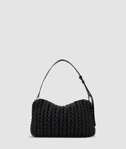 KarlLagerfeld Kweave Medium Shoulder Bag Black-Nickel
