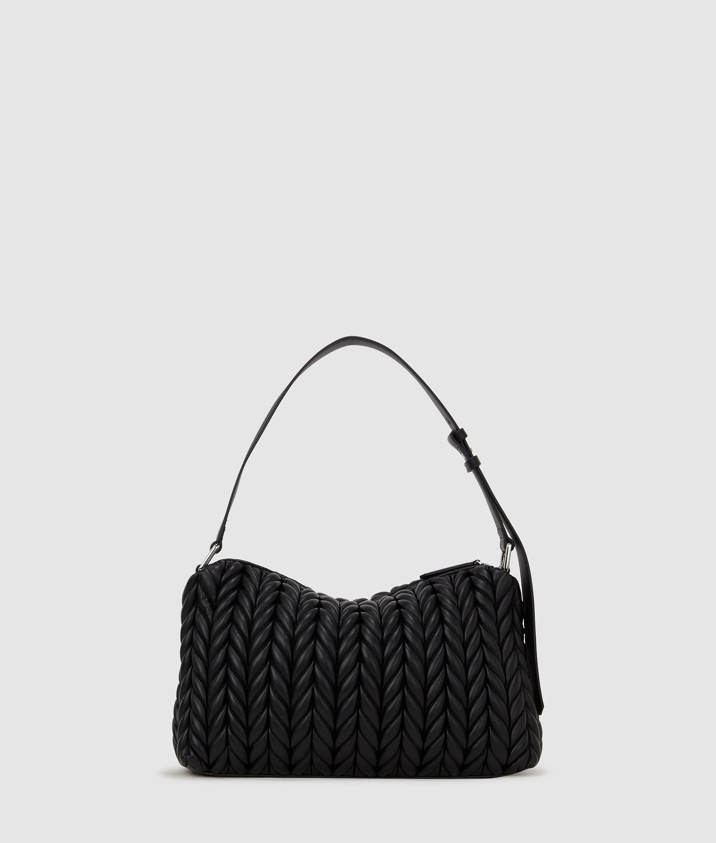 KarlLagerfeld Kweave Medium Shoulder Bag Black-Nickel