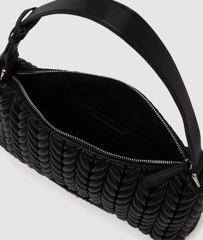 KarlLagerfeld Kweave Medium Shoulder Bag Black-Nickel