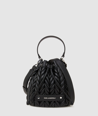 KarlLagerfeld Kweave Bucket Bag Black-Nickel