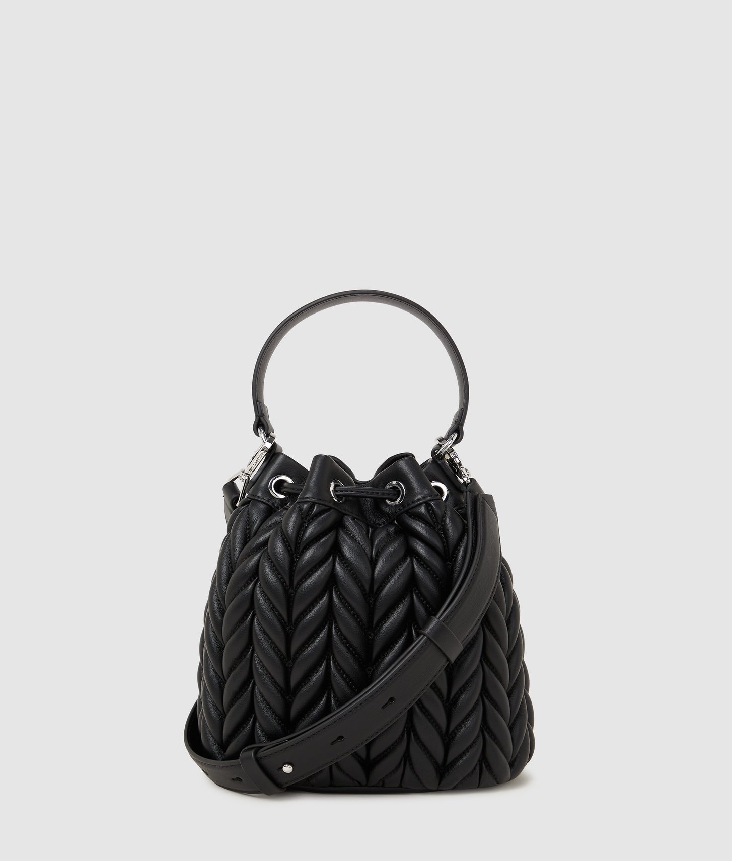 KarlLagerfeld Kweave Bucket Bag Black-Nickel