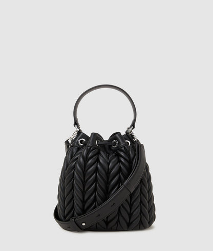 KarlLagerfeld Kweave Bucket Bag Black-Nickel