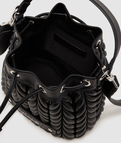 KarlLagerfeld Kweave Bucket Bag Black-Nickel