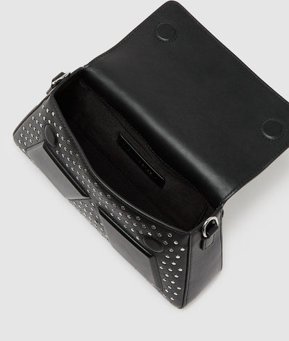KarlLagerfeld Ikon K Studded Crossbody Bag Black Embellishment