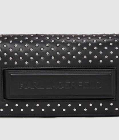 KarlLagerfeld Ikon K Studded Shoulder Bag Black Embellishment