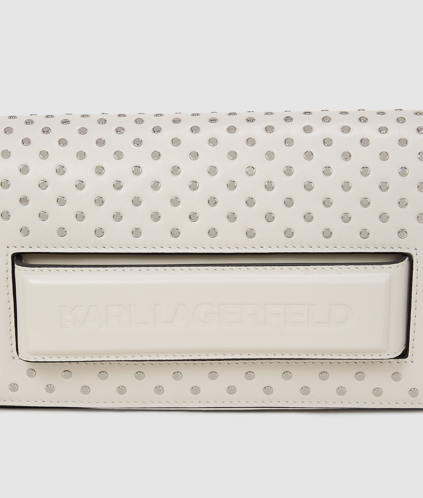 KarlLagerfeld Ikon K Studded Shoulder Bag Cement Embellishment