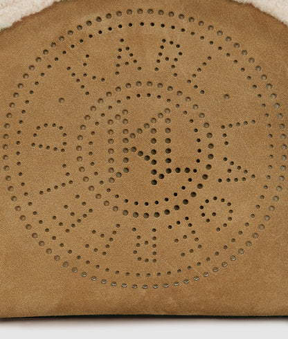 KarlLagerfeld Kcircle Small Shearling Tote Bag Caramel