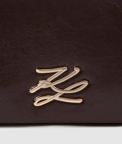 KarlLagerfeld Kautograph Glossy Crossbody Bag Tobacco