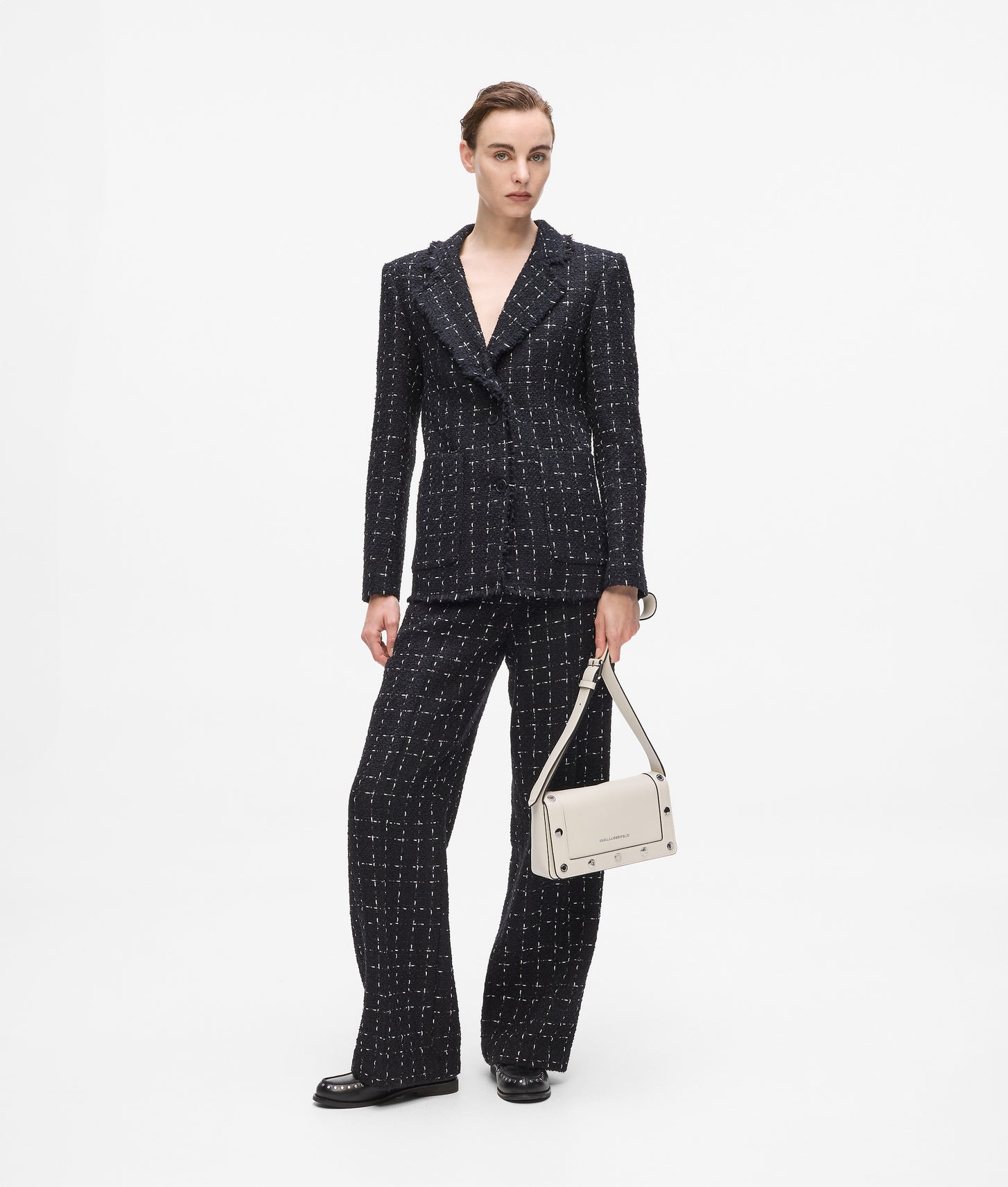 KarlLagerfeld Krocky Marais Shoulder Bag Cement