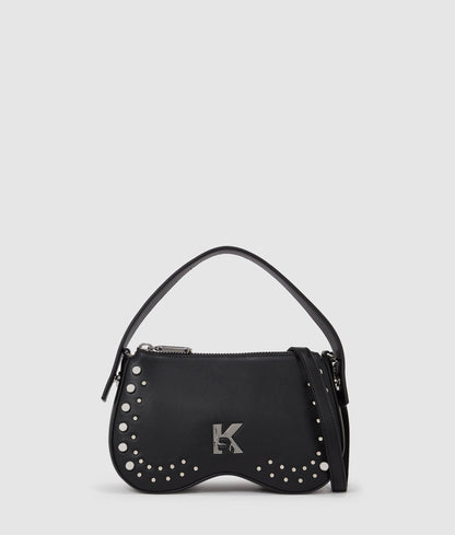 KarlLagerfeld Sunglasses Studded Top Handle Bag Black
