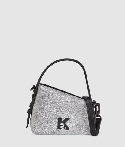 KarlLagerfeld Geo Shiny Mini Top Handle Bag Silver