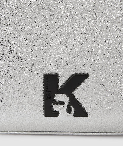 KarlLagerfeld Geo Shiny Mini Top Handle Bag Silver