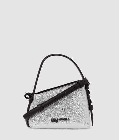 KarlLagerfeld Geo Shiny Mini Top Handle Bag Silver