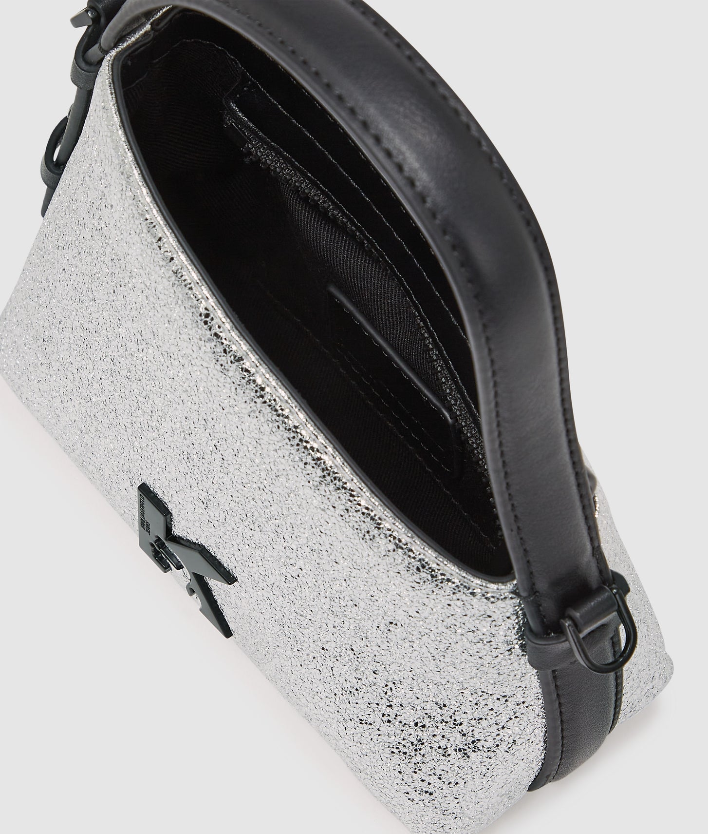 KarlLagerfeld Geo Shiny Mini Top Handle Bag Silver