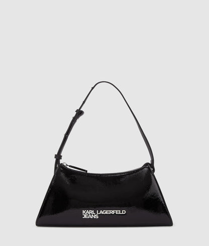 KarlLagerfeld Logo Geo Shiny Shoulder Bag Black