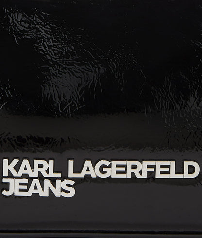 KarlLagerfeld Logo Geo Shiny Shoulder Bag Black