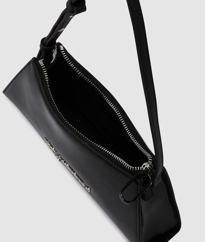 KarlLagerfeld Logo Geo Shiny Shoulder Bag Black