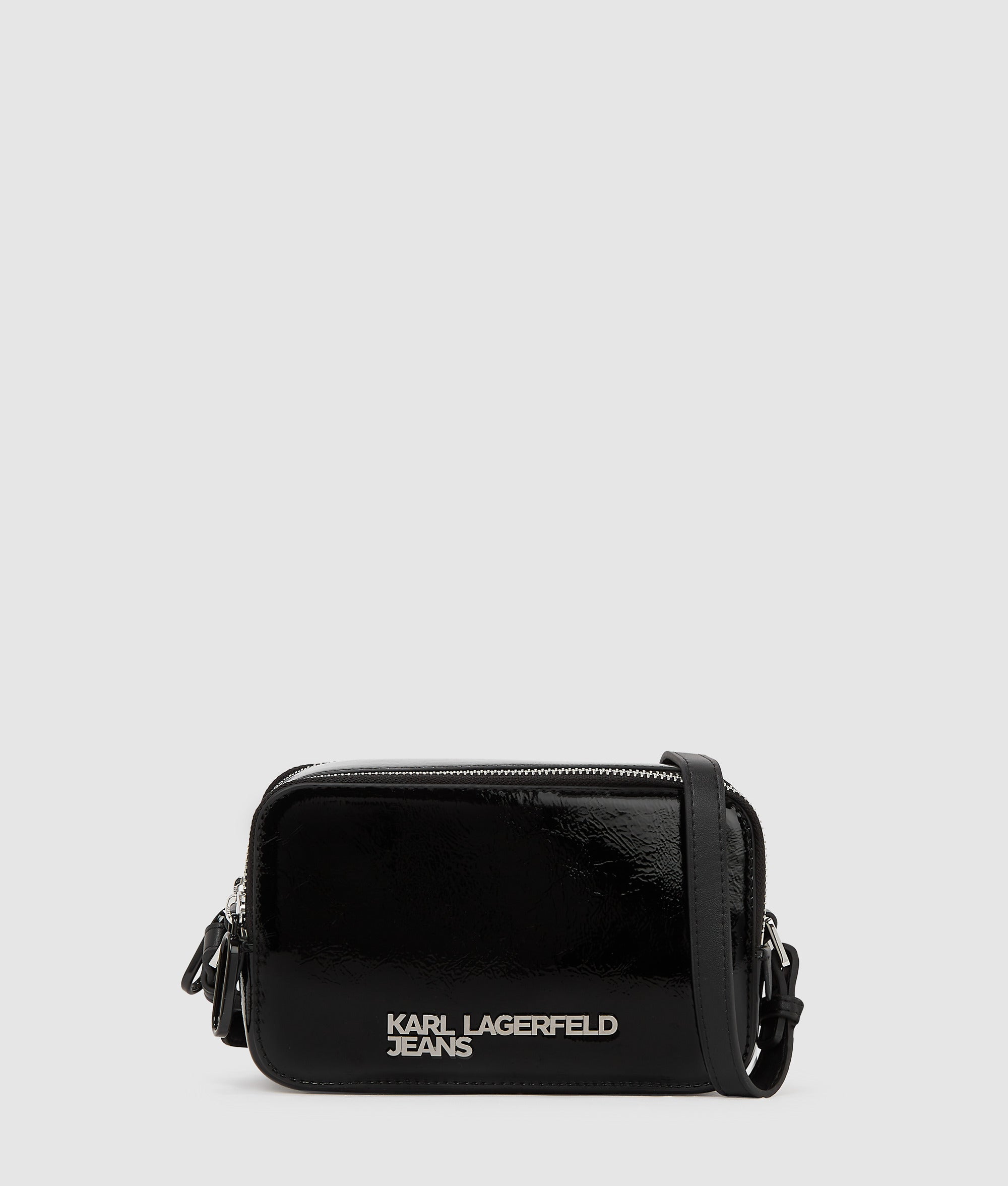 KarlLagerfeld Logo Shiny Camera Bag Black