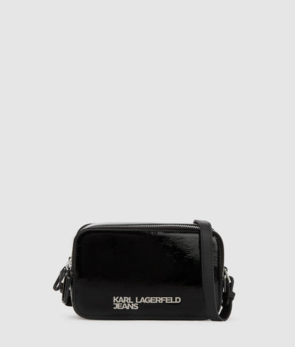KarlLagerfeld Logo Shiny Camera Bag Black