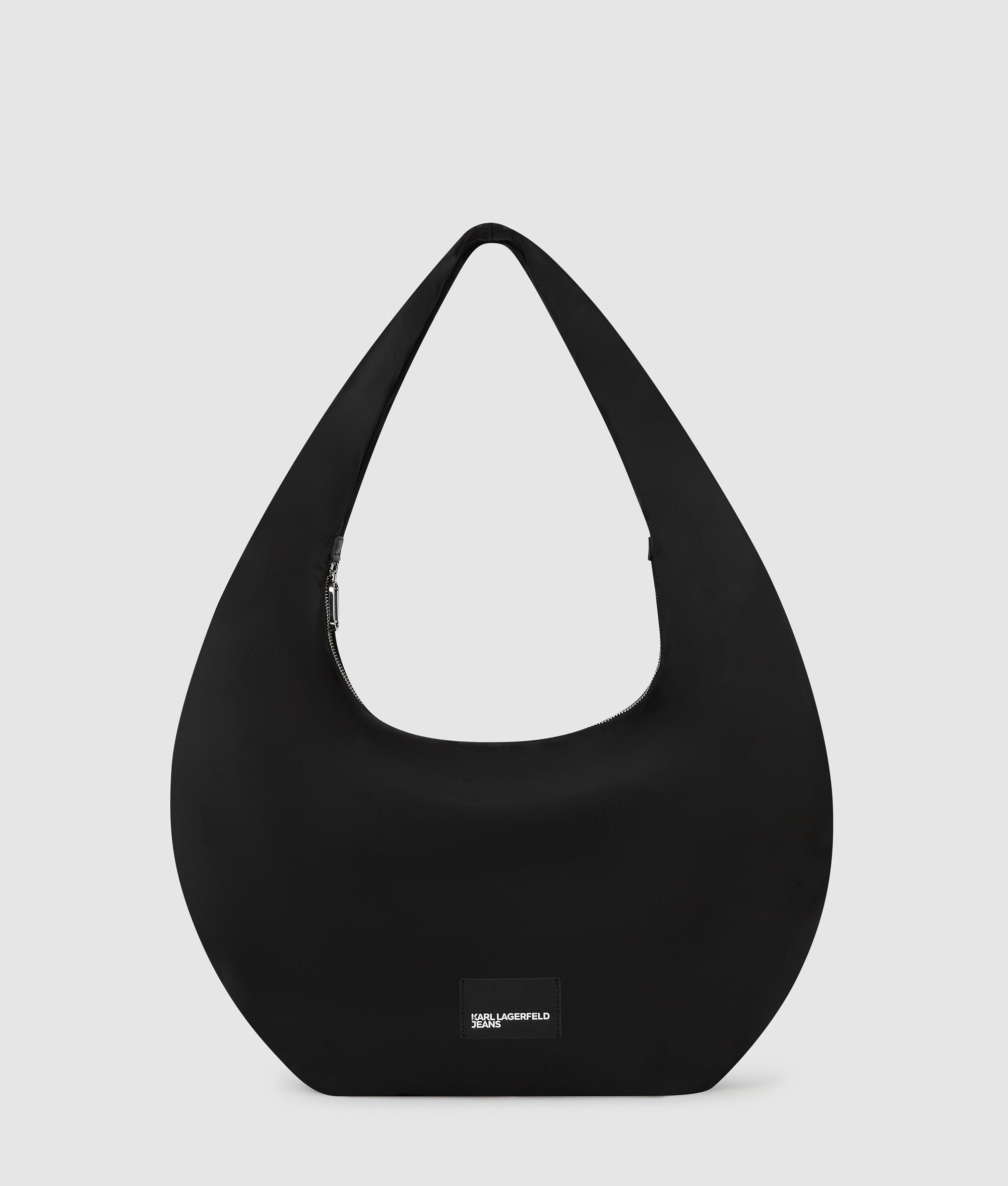 KarlLagerfeld Glossy Nylon Hobo Bag Black