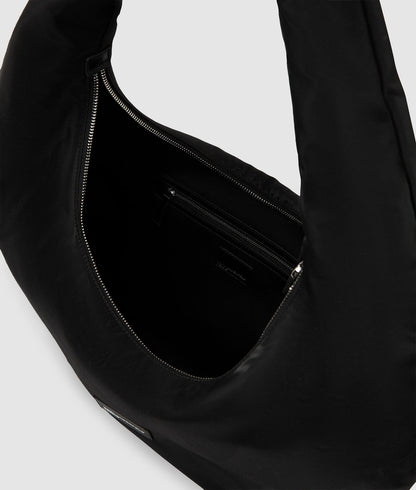 KarlLagerfeld Glossy Nylon Hobo Bag Black