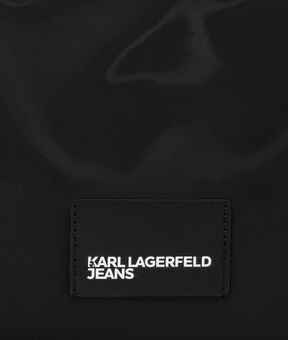 KarlLagerfeld Glossy Nylon Shoulder Bag Black