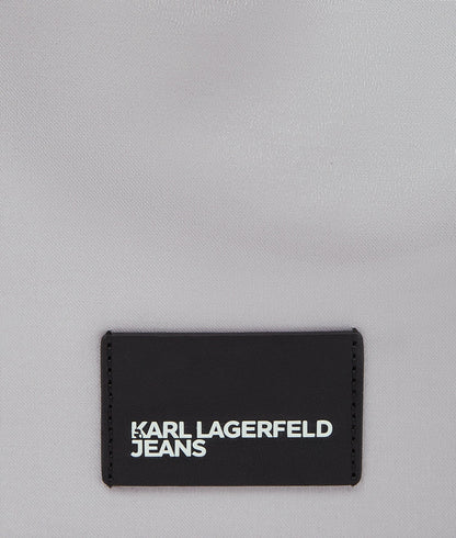 KarlLagerfeld Nylon Metallic Shoulder Bag Silver