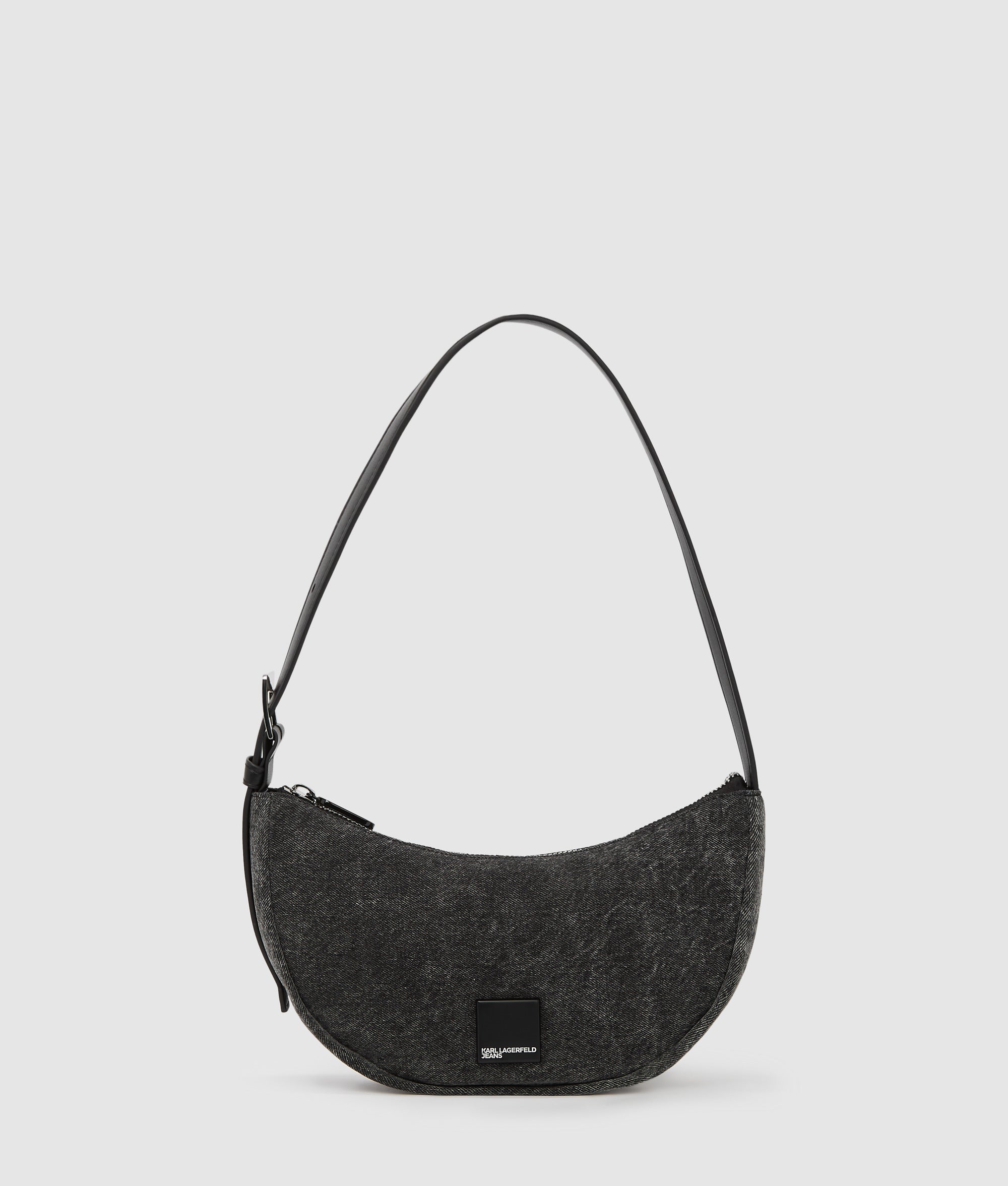 KarlLagerfeld Denim Moon Shoulder Bag Visual Washed Black