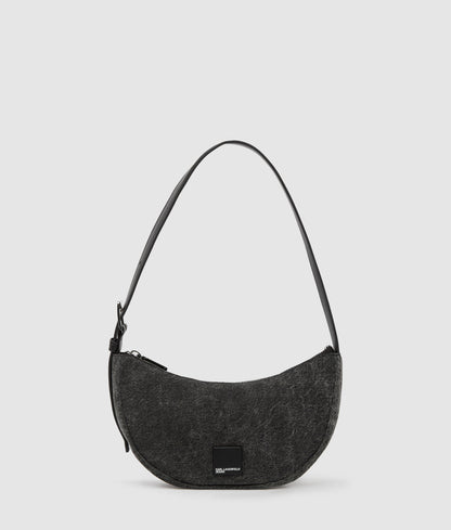 KarlLagerfeld Denim Moon Shoulder Bag Visual Washed Black