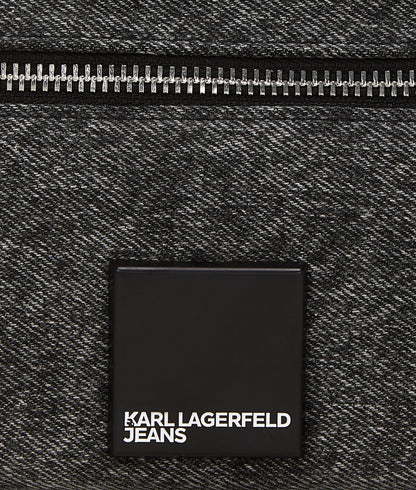 KarlLagerfeld Denim Crossbody Camera Bag Visual Washed Black