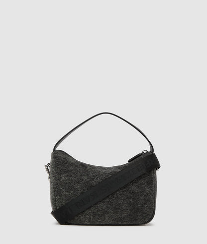 KarlLagerfeld Denim Mini Hobo Bag Visual Washed Black