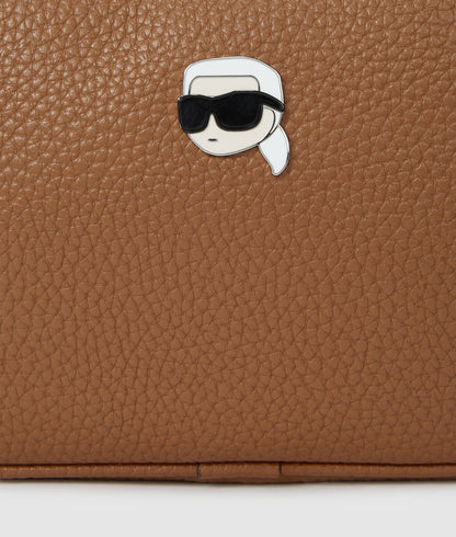 KarlLagerfeld Ikon Pebble Camera Bag Dark Tan