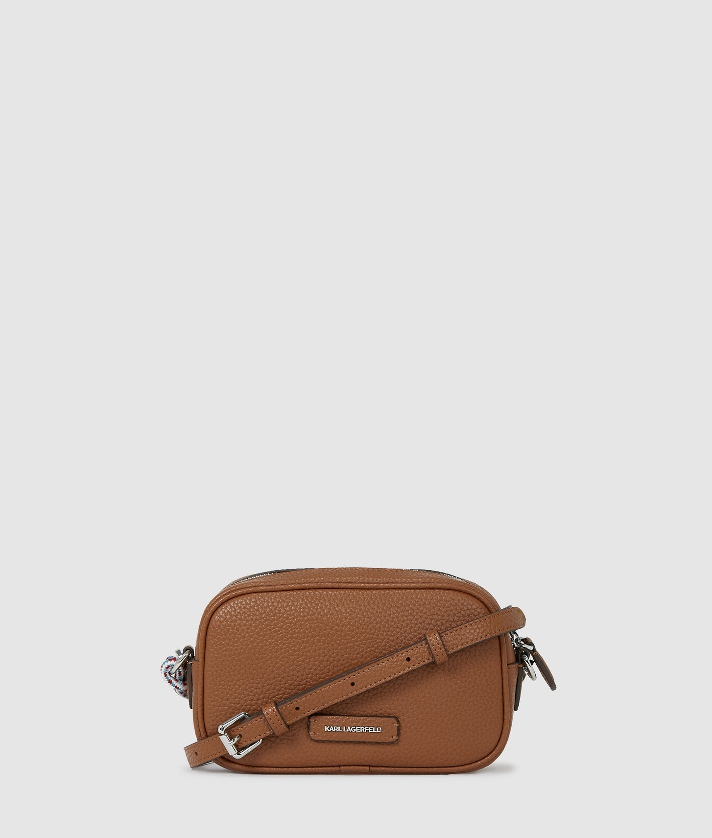 KarlLagerfeld Ikon Pebble Camera Bag Dark Tan