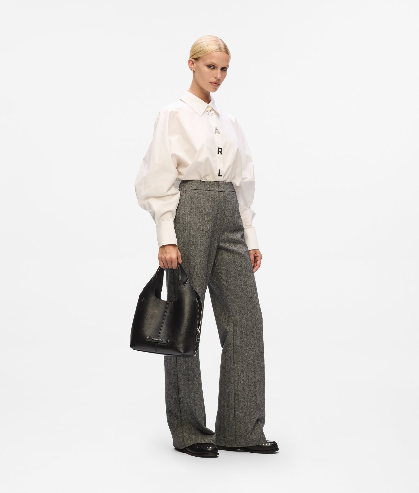 KarlLagerfeld Khardware Small Tote Bag Black-Nickel