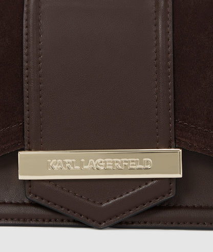 KarlLagerfeld Knova Small Suede Crossbody Bag Tobacco