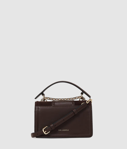 KarlLagerfeld Knova Small Suede Crossbody Bag Tobacco