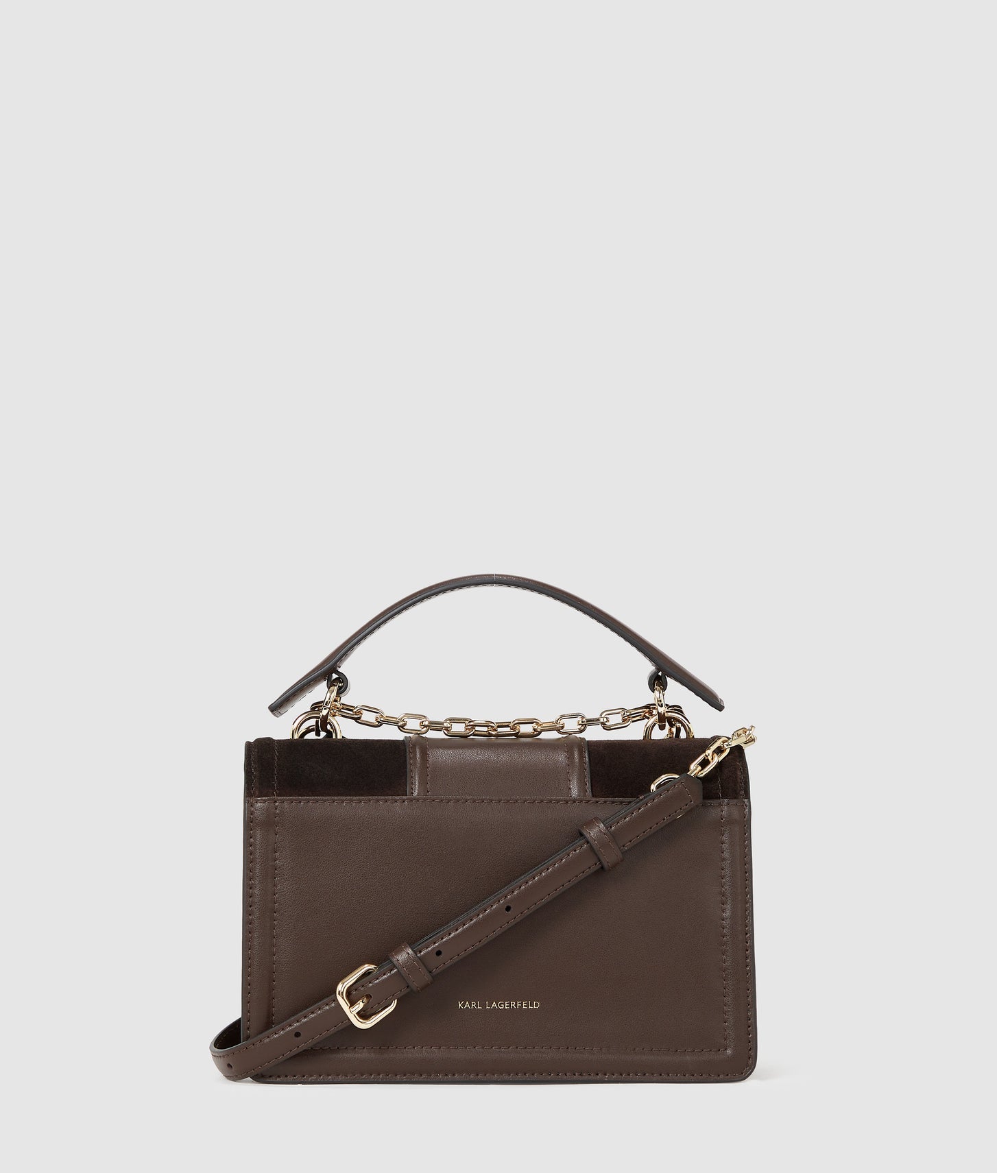 KarlLagerfeld Knova Suede Shoulder Bag Tobacco