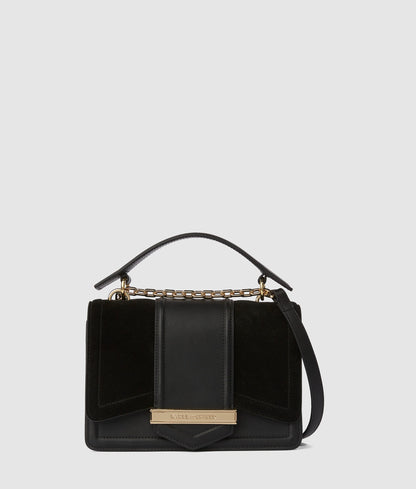 KarlLagerfeld Knova Suede Shoulder Bag Black/Gold